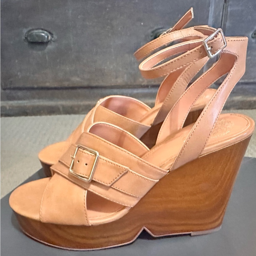 Vince Camuto Calliana Tan Wedge Sandals